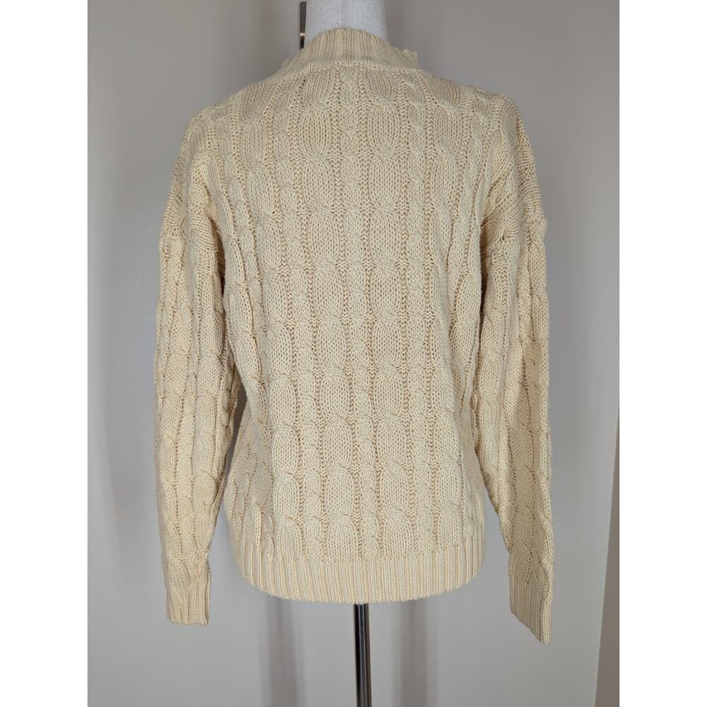 Vintage CASUAL CORNER Butter Yellow Knit Cotton Blend Size Small Floral Sweater - Picture 4 of 9